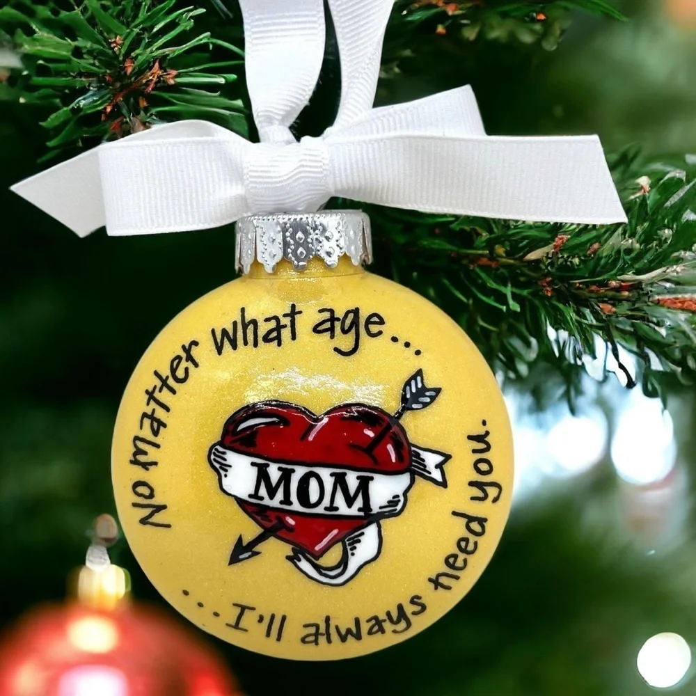 Mom's Custom Christmas Ornament: The Perfect Holiday Gift for Tattoo-Loving Moms